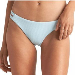 Billabong Bikini Bottom Womens Large Aqua Blue Waffle Knit Textured Lowrider